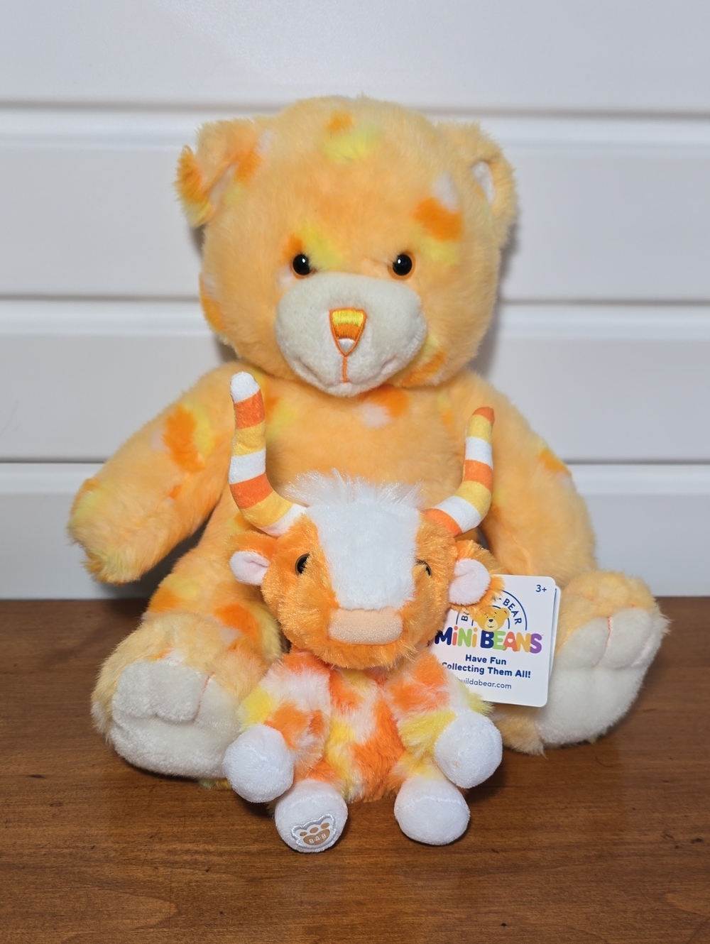Build A Bear Candy Corn Teddy Bear Plush 16" Retired 2005 Halloween Collection